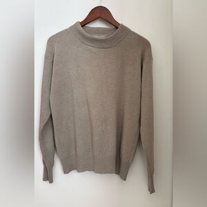 100% Cashmere Sutton Studio Men's /Unisex Taupe Crewneck Sweater Size:L Preowned
